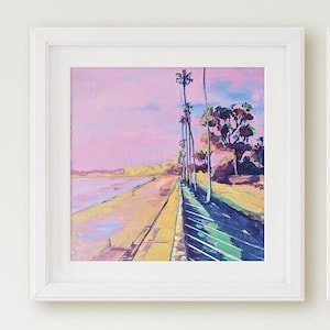 Santa Barbara wall art, Print of Butterfly Beach, Santa Barbara beach decor, California art prints, Montecito painting, Christmas Gift
