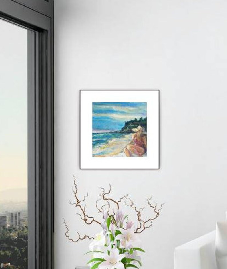 Frau Am Strand Swami Strand Wandkunst Strand Dekor Etsy