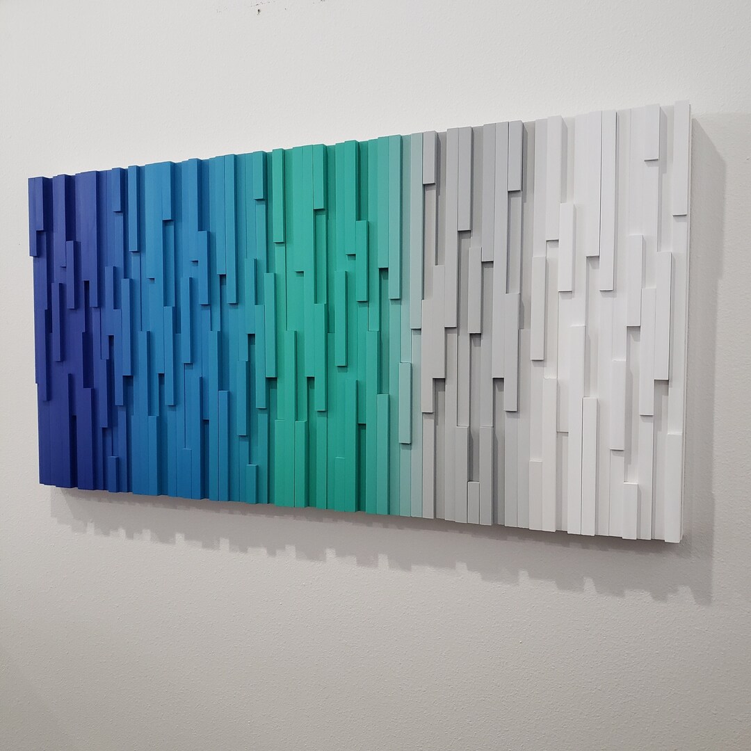 Wall Art Living Room, Textured Wall Art Large, Blue Wall Art, Abstract