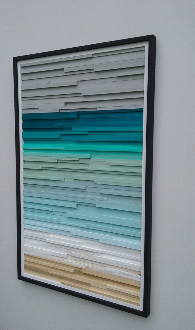 Modern Rustic Art Wood Wall Art Beach Art Ocean Landscape Etsy