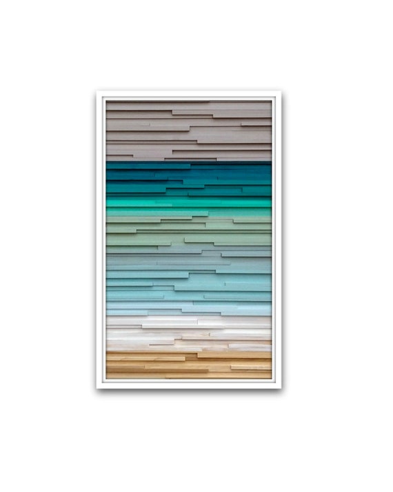 Modern Rustic Art, Wood Wall Art, Beach Art, Ocean Landscape Painting, Wood Sculpture, Home Decor, Wall Decor