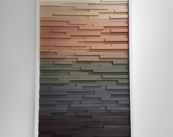 Abstract Landscape Painting, Wood Wall Art, Modern Wall Art, Wall Sculpture in Earth Tones 24x48, Abstract Art, Home Decor, Wall Decor