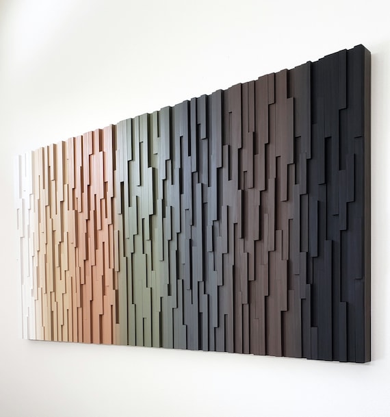 Modern Textured Wall Art Made of Wood, Ombre Art, Art for Office, Art for Hotel, Unique Wall Art, Custom Art, Extra Large Wall Art