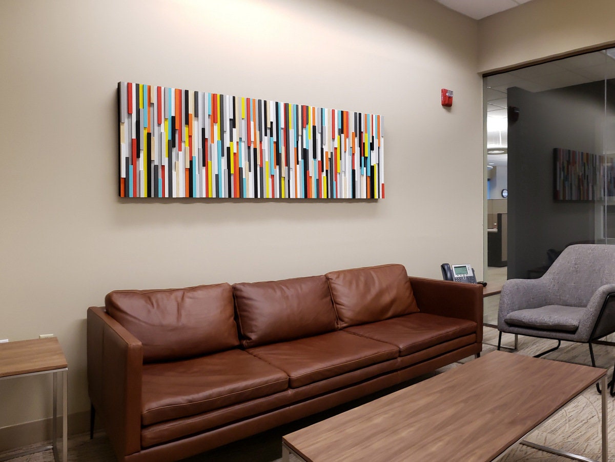 Colorful Modern Wood Wall Sculpture, Modern Rustic Art - Etsy