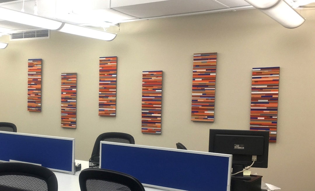 Orange and Blue Wall Art, Art Set, Modern Wall Art, Abstract Painting