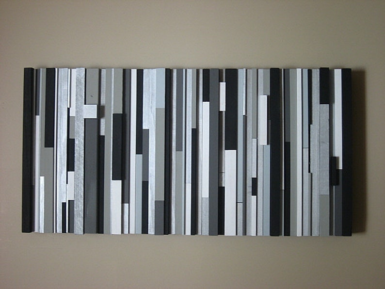 Black and White Wood Wall Art Modern Rustic Art Wood Art Etsy