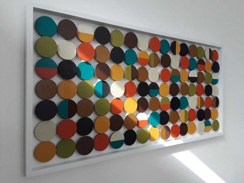 Geometric Circles Wall Art Modern Wood Wall Art Abstract Art Etsy