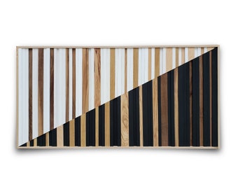 Modern Wall Art Large, Black and White Art, Abstract Art, Wood Sculpture, Modern Home Decor, Neutral Decor, Wood Wall Art, Huge Wall Art