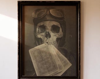 Vintage Skull Print | Gothic Skeleton Wall Art | Dark Academia Decor (Digital Download)