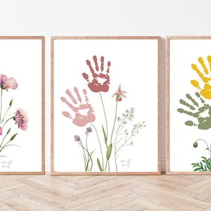 Lot d'oeuvres d'art artisanales pour la fête des pères, fleurs sauvages | Impression numérique | Cadeau de famille bricolage | Cadeau unique | Impressions d'art violettes sauvages | BU0001