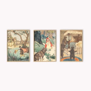 Vintage Fairy Tale Gallery Art | PRINTABLE Wall Art | Home Decor Art |  Set of 3 Prints | Digital Download | Wild Violets Prints | GW0005
