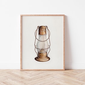 Vintage Western Cowboy Lantern Print | PRINTABLE Wall Art | Cowboy Decor | Wild West | Digital Download | Wild Violets Art Prints | WE0014