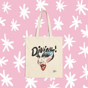 Divine, Drag queen Icon Cotton Canvas Tote Bag
