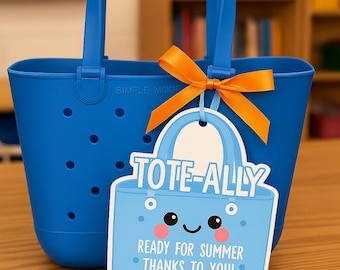 Teacher Appreciation Gift Tag Printable, Teacher Gift, End Of The Year, Bogg, EVA, Beach Bag, Staff Gift, DIY