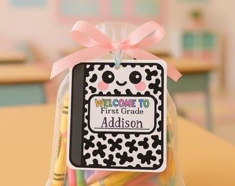 Composition Notebook Back to School, Printable, Grade, Desk Tag, Bulletin Board, Gift Tag, DIY, Teachers, Students, Elementary