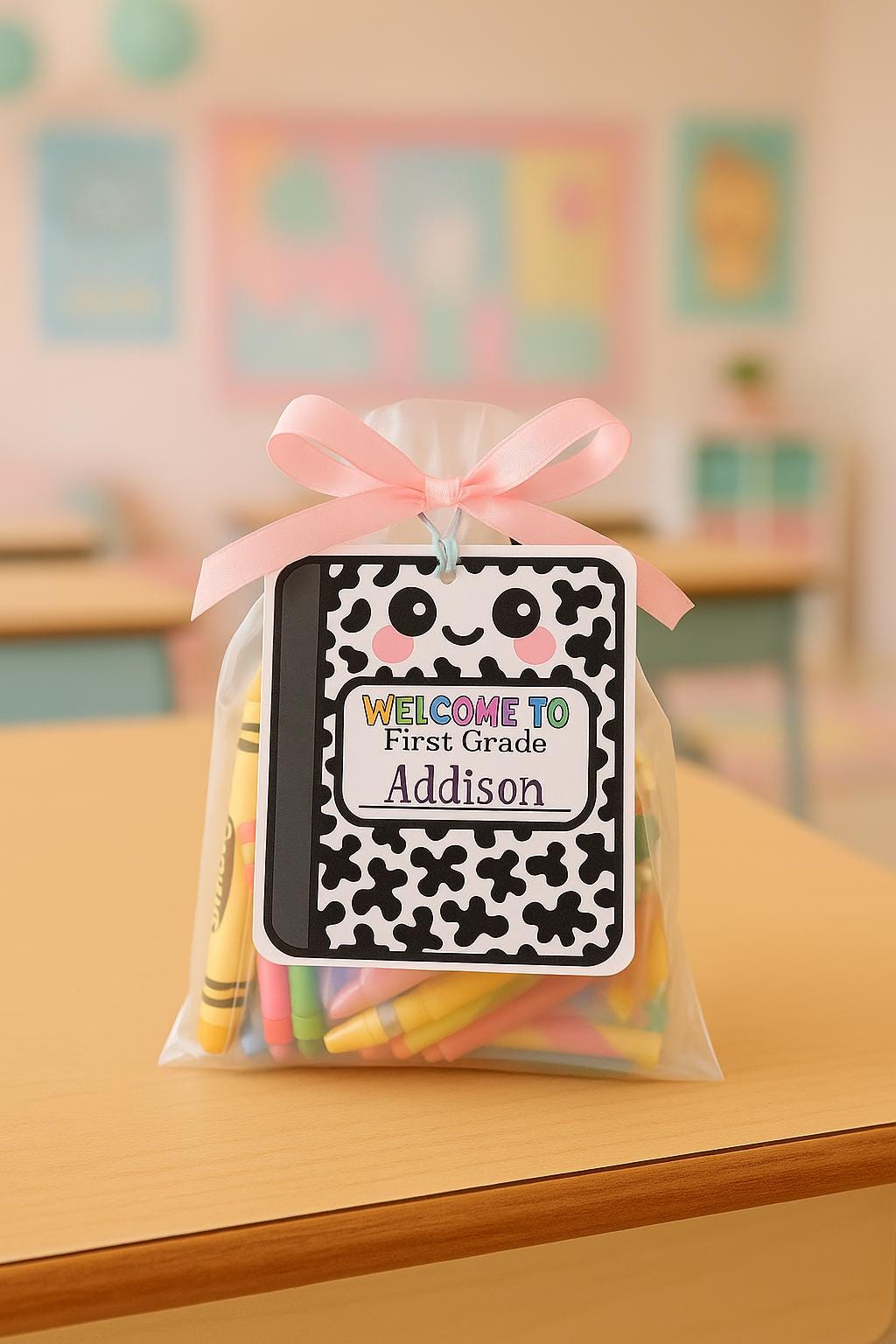Composition Notebook Back to School, Printable, Grade, Desk Tag ...