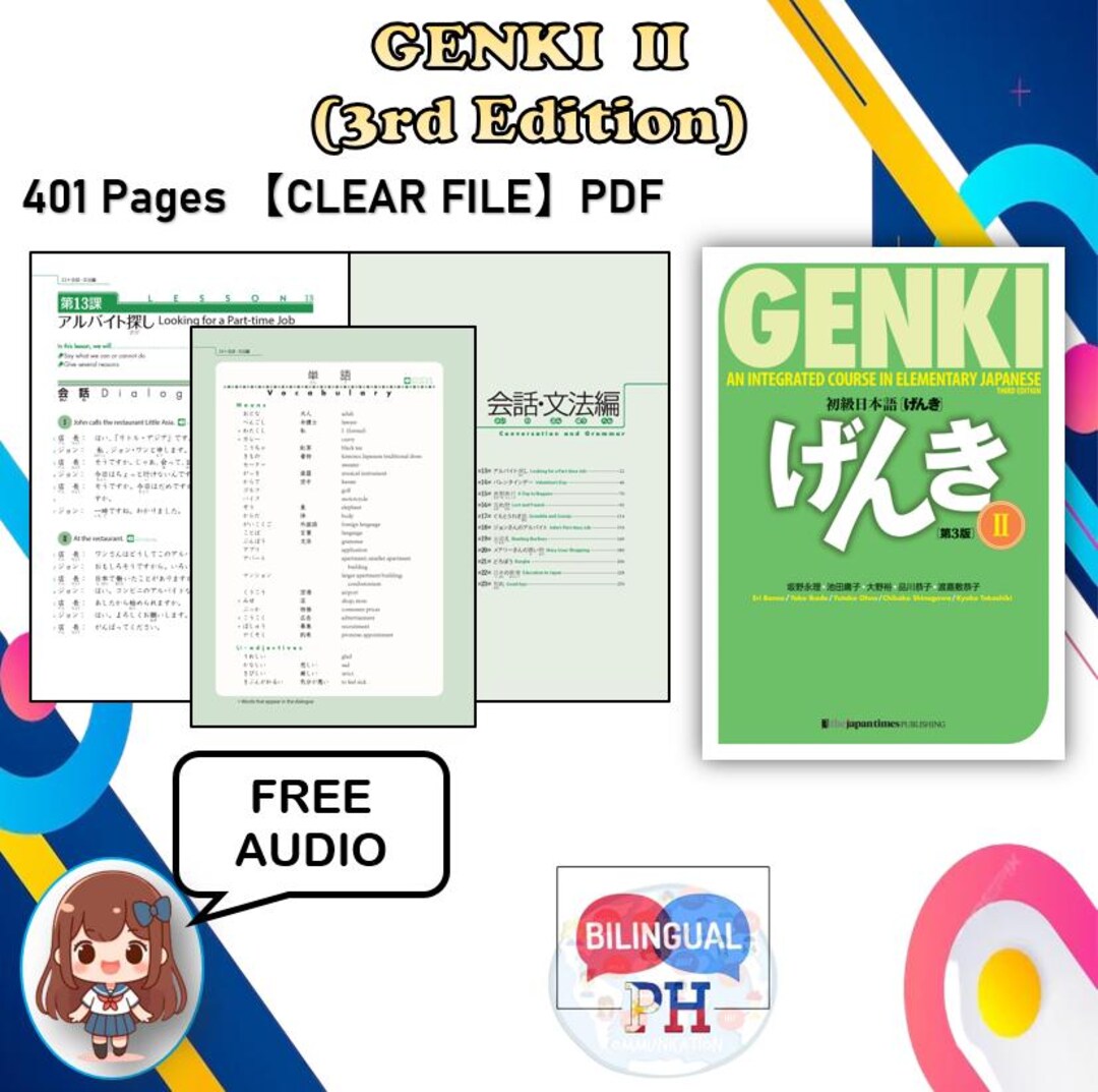 Genki II (3rd Edition) With Audio (CLEAR PDF) - Etsy