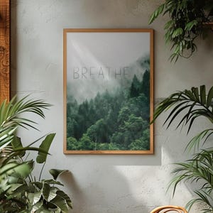 Wald Foto Poster für Wohnzimmer, Natur Digitaldruck, minimalistisches Design Wand-Dekor-Kunst, botanisches Foto, druckbare moderne Galeriewand