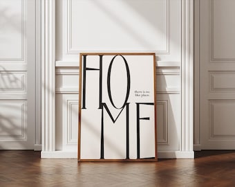 Home Quote High Quality Gallery Wall Digital Print | Typography Home Printable | Black and White Home Wall Art Decor | Typographic Print
