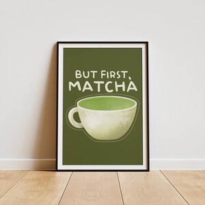 Matcha Digital Print Minimalist Design Wall Art For Kitchen | High Quality Matcha Latte Poster Print Art