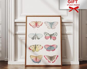 Boho Butterflies High Quality Gallery Wall Digital Print - Girl's Room Wall Art | Printable Art - Watercolor Butterfly Digital Print