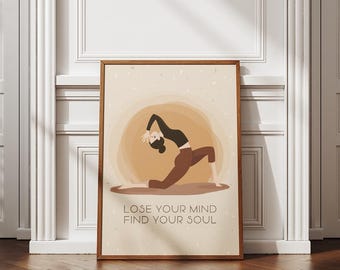 Boho Yoga Poster Meditation Digital Art Print | Mindfulness Art for Meditation Room Yoga Studio Decor Yoga Wall Art Pose Digital Print