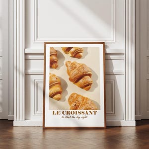 Croissant Digital Print - Minimalist Design Wall Decor Art | Kitchen Printable Posters