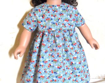 Blue print 18" doll dress