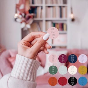 Custom Round Stickers – Personalized Wedding Favor Labels | Cute Handmade Business Stickers | 12 Colors Available