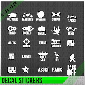 Eject  Button Decal, Funny Car Button Decal