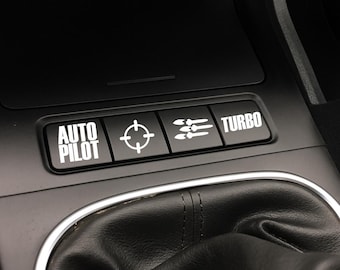 Funny Car Button Decals – 10-Piece Set, Dashboard Stickers
