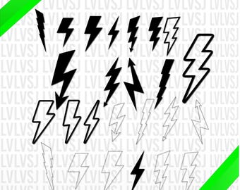 Pakiet clipartów SVG z piorunem (pobieranie cyfrowe)