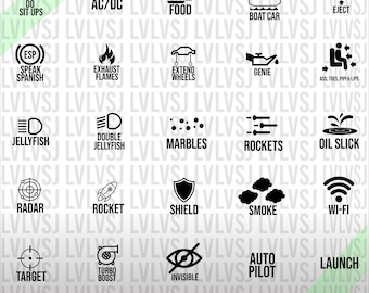 Lustige Auto Knöpfe SVG Icon Pack - Sofortiger Download, digitale Datei