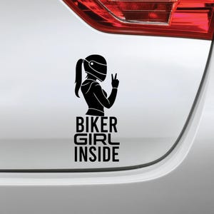 Biker Girl Inside Sticker, decal.