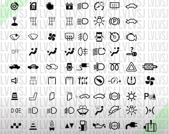 Auto Dashboard SVG, DTC-Symbole-Auto Dash Symbole SVG