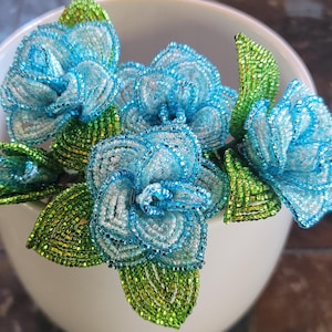 5 Stems French Beaded Tea Roses 7