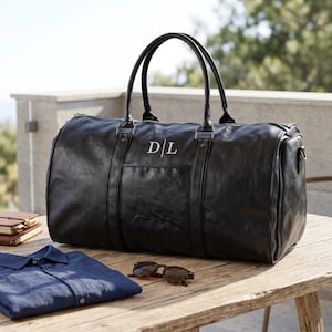 Convertible Suit Bag with Shoe Compartment, Groomsmen Garment Duffel Bag, Personalized Leather Duffle, Men's Travel and Father's Day Gift
