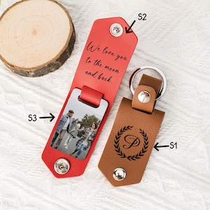 Man accessory - Leather keychain with photo, personalized gifts for him, keychain for him, gift ideas for men, unique photo gift for man
