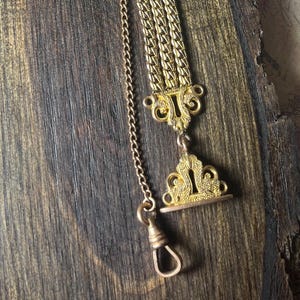 Antique Victorian Gold Filled Watch Fob Chain V532