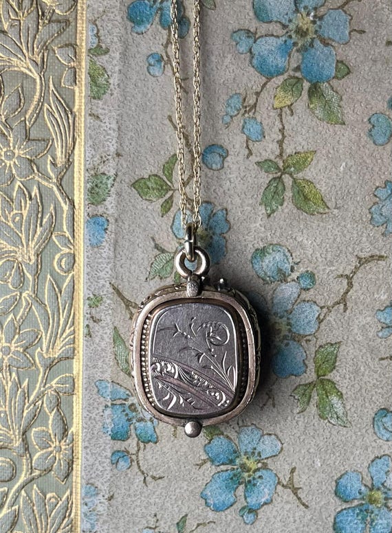 Antique Victorian Slide Locket With Tintype, Melainot… - Gem