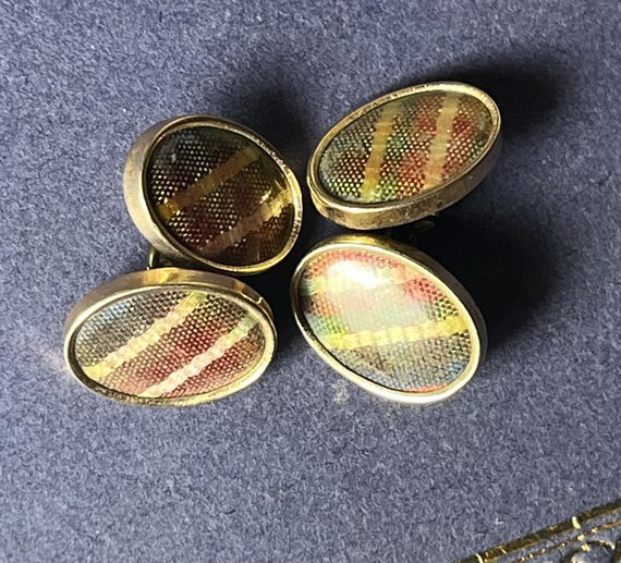 Magnifiques Cufflinks Double Face Or Filled Style Victorian – Pour Homme