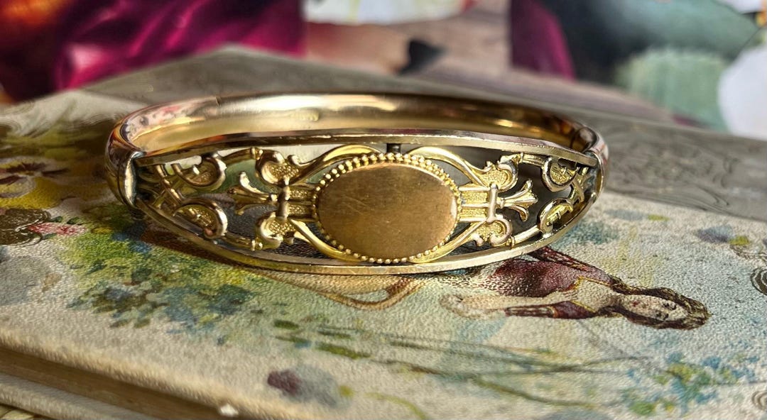 Antique Victorian Jointed Bangle Bracelet Gold Filled MH & CO V42