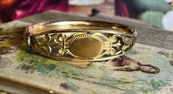Antique Victorian Jointed Bangle Bracelet Gold Filled MH & CO V42