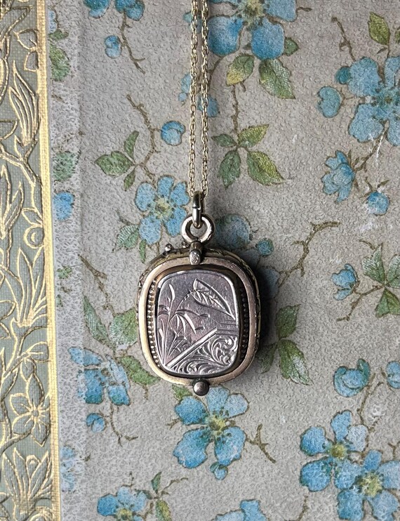 Antique Victorian Slide Locket With Tintype, Melainot… - Gem