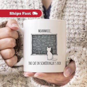 Schrodinger&#39;s Cat Mug Schrodinger&#39;s Cat Gift For Physics Lover, Funny Physics Teacher Gift, Science Teacher Mug For Scientists Professor Him