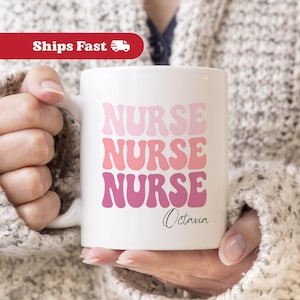Custom Nurse Mug Personalized Nurse Coffee Mug , Custom RN Gift For New Nurse LPN Cup, Emergency Nurse Medical Worker Hospital Gift Doctor