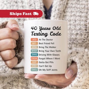 Happy 40th Birthday Mug For Husband, Funny 40th Birthday Gift For Women For Wife, 40 Yo Gift FOr Birthday Party, 40th Birthday Coffee Cup