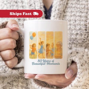 Funny 80 Years Old Mug For Dad 80th Birthday Gift, 80th Birthday Grandma Gift For 80 Years Old Born In 1945, 80th Birthday Party Gift