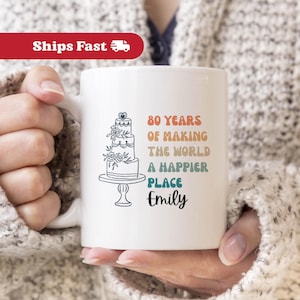 80th Birthday Mug 80th Birthday Gift For Women, 80th Birthday Friend Personalised 80th Birthday Retirement Mug, Grandma birthday 80 Years Ol