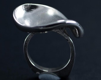 Sculptural Sterling Silver Chunky Ring: Modern Artisan Jewelry
